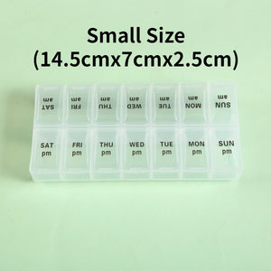 edistore, edistore.us, Weekly Portable Travel Pill Cases Box 7 Days Organizer 14 Grids Pills Container