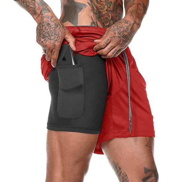 2022 Sport Shorts Men Sportswear Double-deck Running Shorts