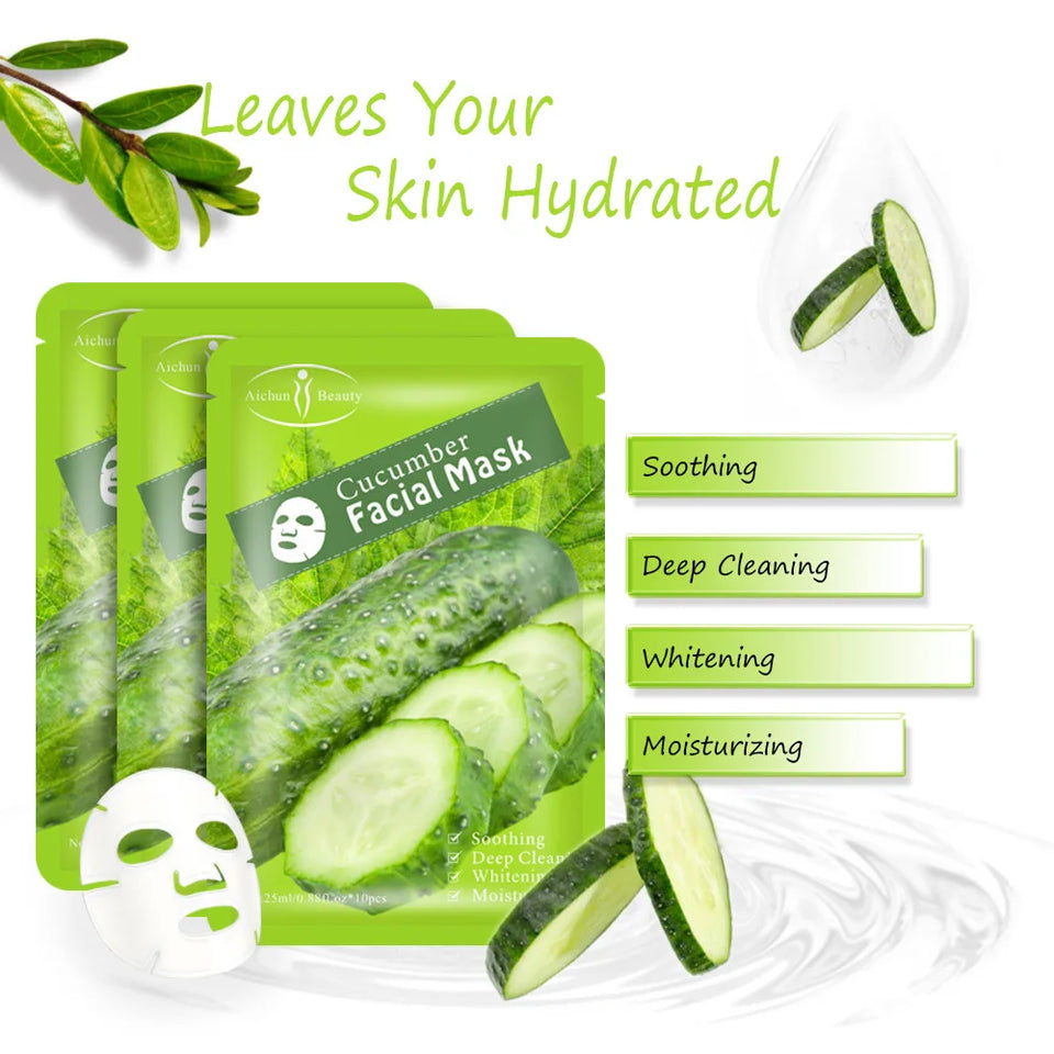 edistore,edistore.us,Skin Care Natural Fruit Plant Facial Mask Moisturizing Oil-Control Blueberry Cucumber