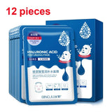 edistore, edistore.us, 12 Pieces Hyaluronic Acid Facial Mask Sheet Moisturizing Increasing Skin Elasticity Oil