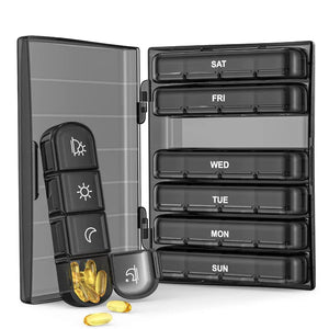 edistore, edistore.us, Pill Cases Box Organizer 7 Days 28 Grids 4 Times Portable Travel with fish oils