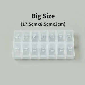 edistore, edistore.us, Weekly Portable Travel Pill Cases Box 7 Days Organizer 14 Grids Pills Container